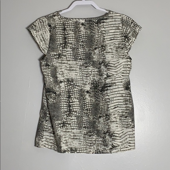 Vera Moda Snakeskin Print Cap Sleeve Women blouse top black white top - Picture 2 of 6